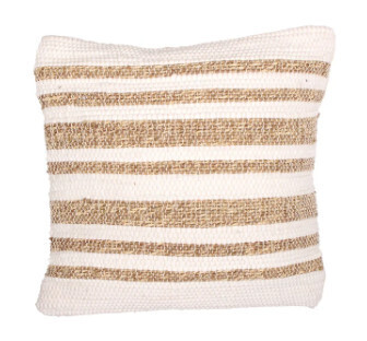 Cushion &#39;Chindi Striped Bone&#39; 18 X 18