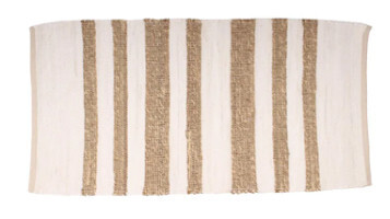 Rug: Chindi Striped Bone 27 X 45&quot;