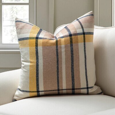 Pillow - Combo Check - Yellow 20&quot; x 20&quot;
