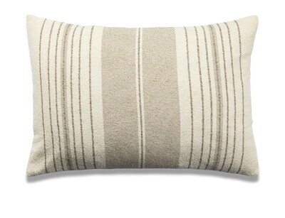 Pillow - French Stripe - Beige 14&quot; x 20&quot;