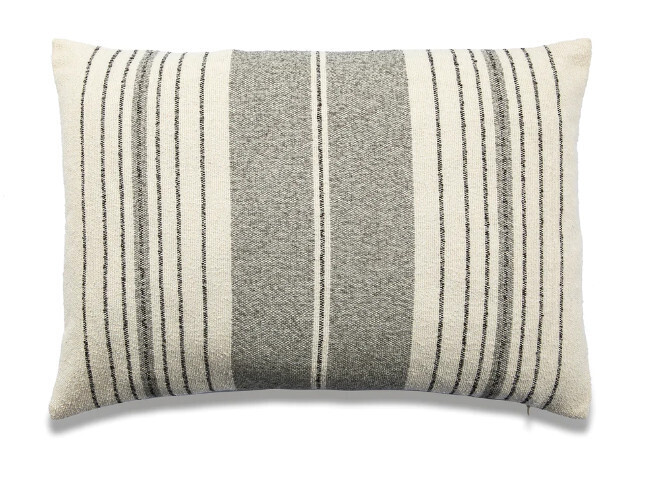 Pillow - French Stripe - Black 14&quot; x 20&quot;