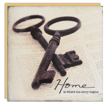 New Home Card: Home is Key - blank