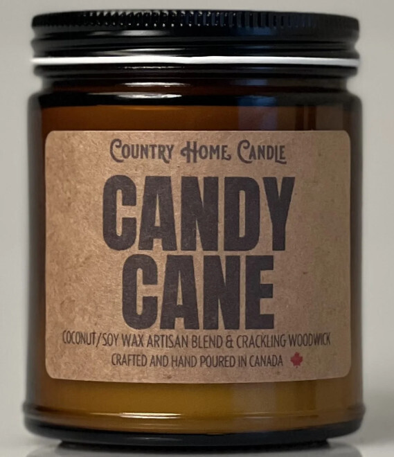 Amber Glass Candles Candy Cane