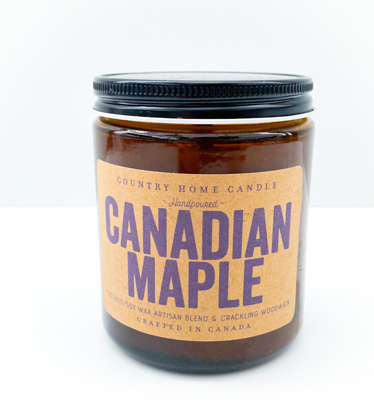 Amber Glass Candles Canadian Maple