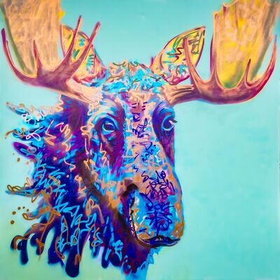 Marlow the Moose - Original 8&#39;x8&#39; Kryart Painting