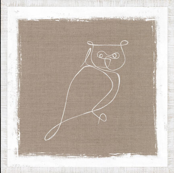 Art - Cottage - One Line Owl 13 x 13&quot;