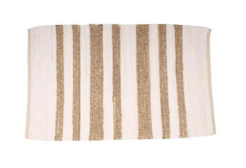 Rug: Chindi Striped Bone 24 X 36&quot;