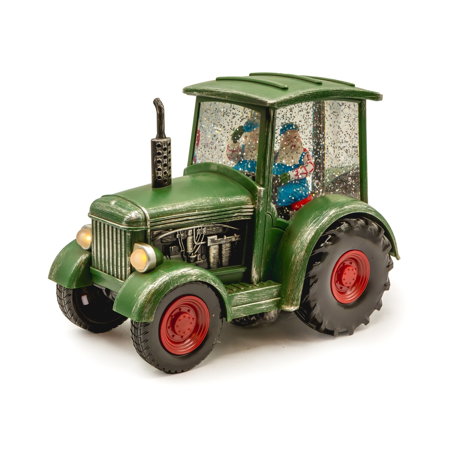 Snow Globe - Green Tractor