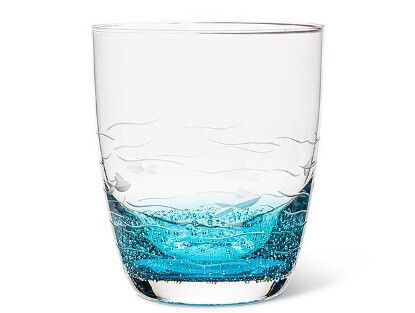 Fish Cut Tumbler - blue/clear 4&quot;