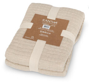 Throw - Overstitch - Beige 50 X 60&quot;
