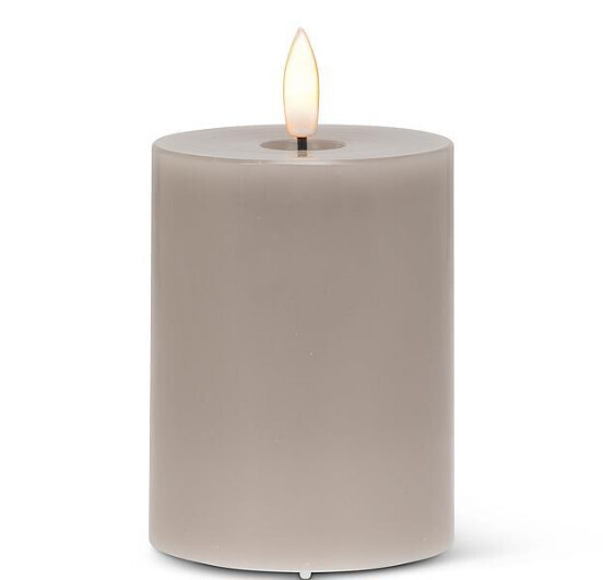 LED Pillar Candle 3 X 4&quot; - grey