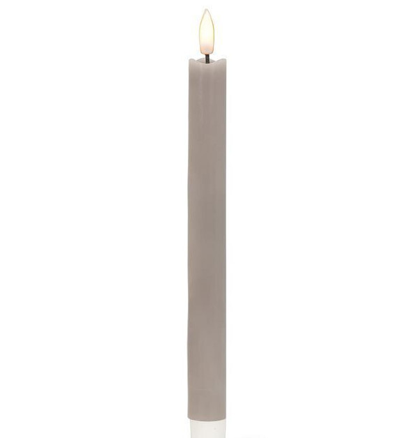 LED Taper Candle 9.5&quot; - set of 2 - grey