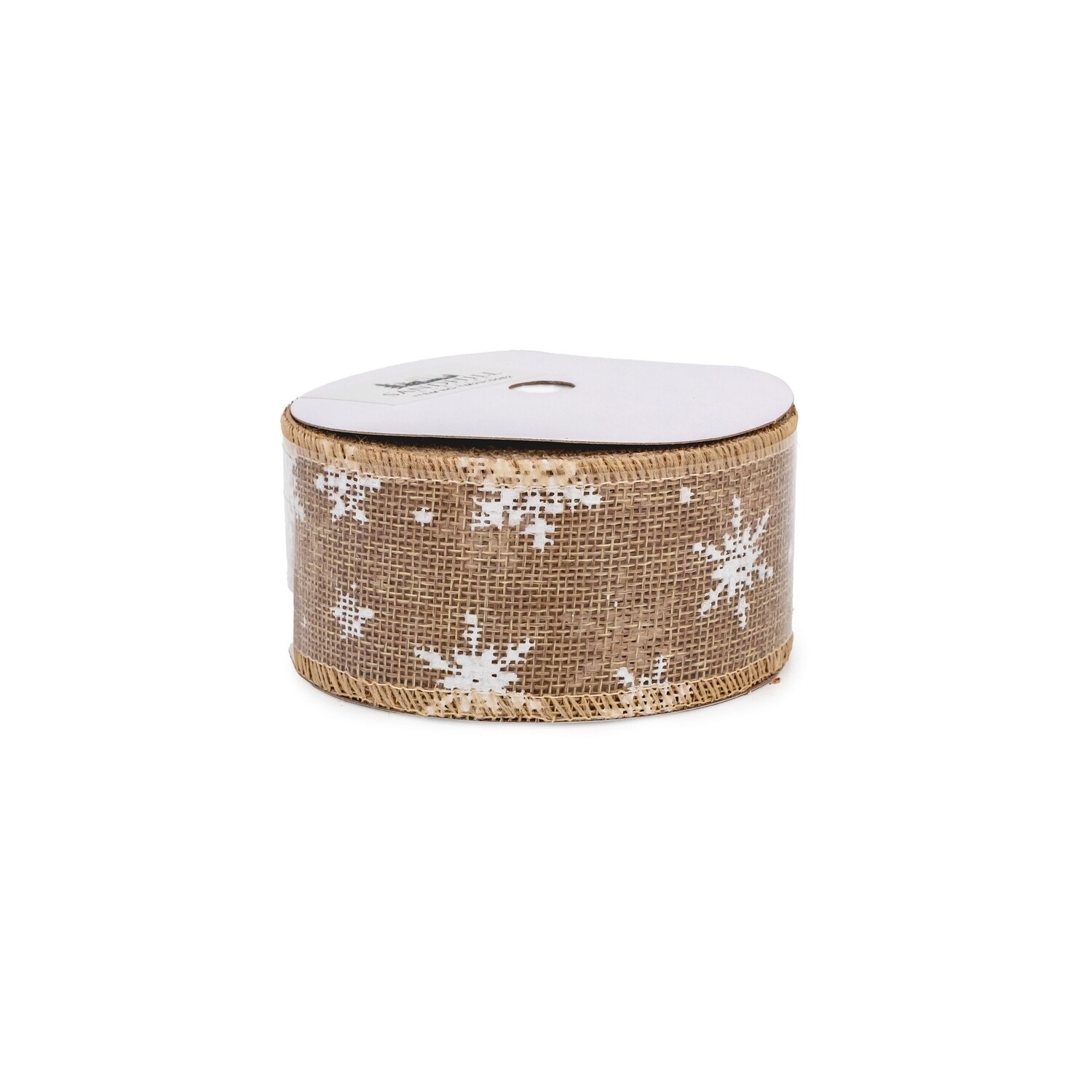 Ribbon - Burlap with Lg Snowflake 5cm, 10yd
