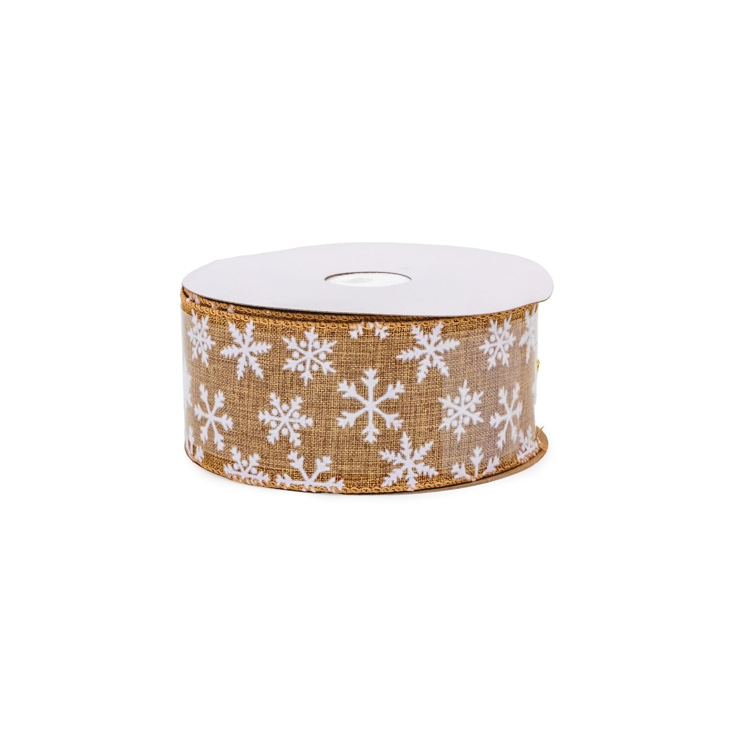 Ribbon - Burlap with Snowflake 5cm, 10yd