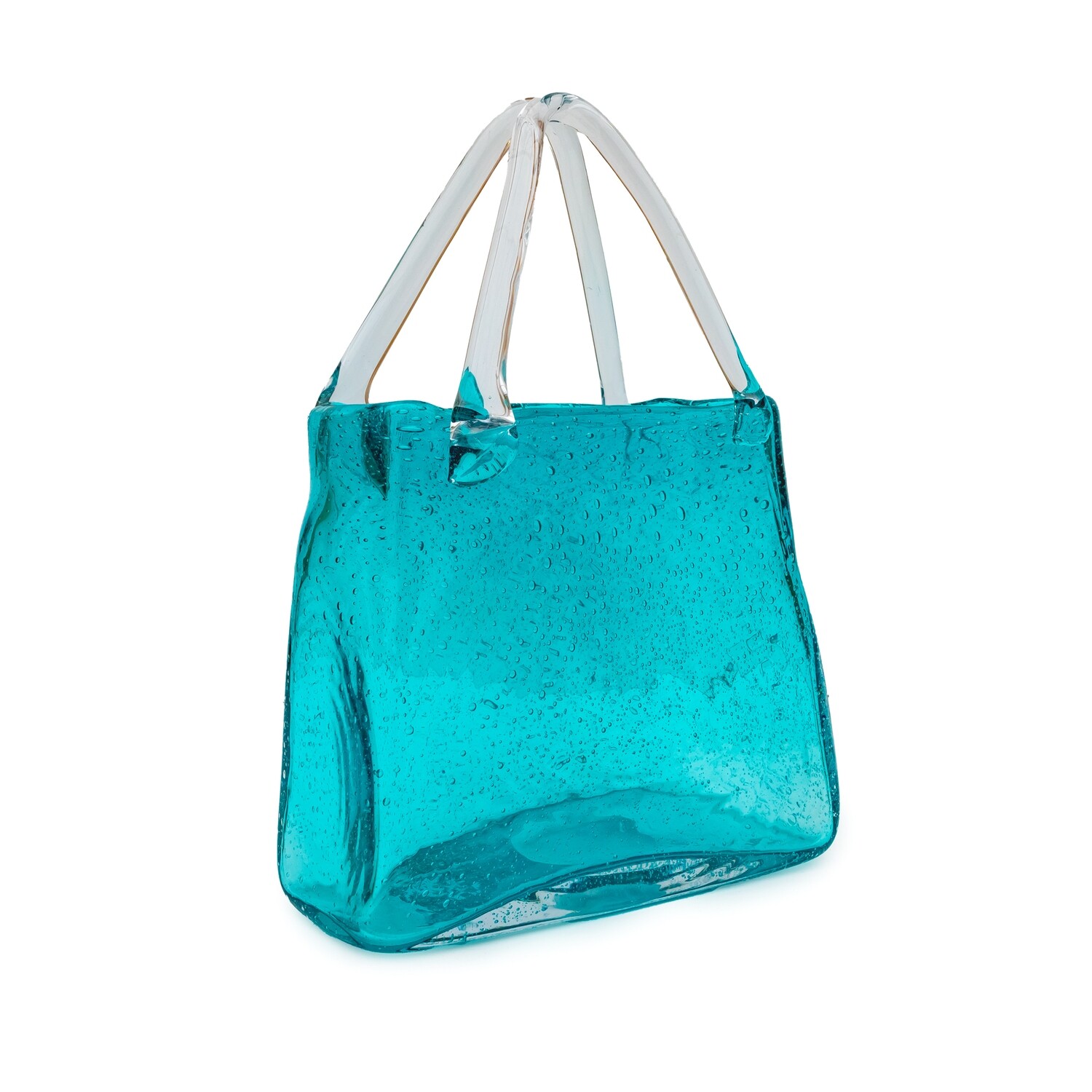 Vase - Glass Purse Teal