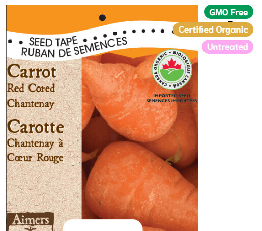 Seed Tape ORGANIC - Carrot Red Cored Chantenay
