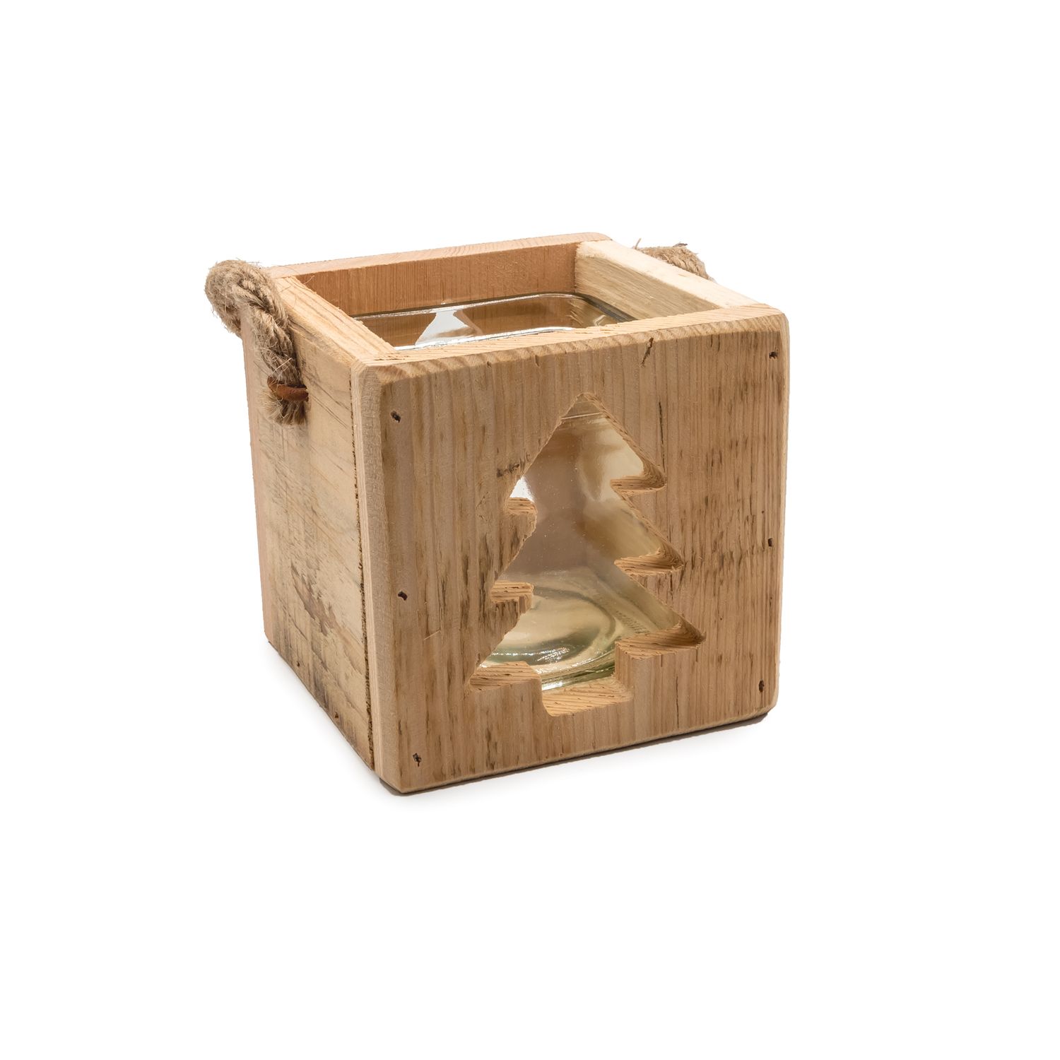 Lantern - Rec&#39;d Wood Tree cut-out 10x10x10
