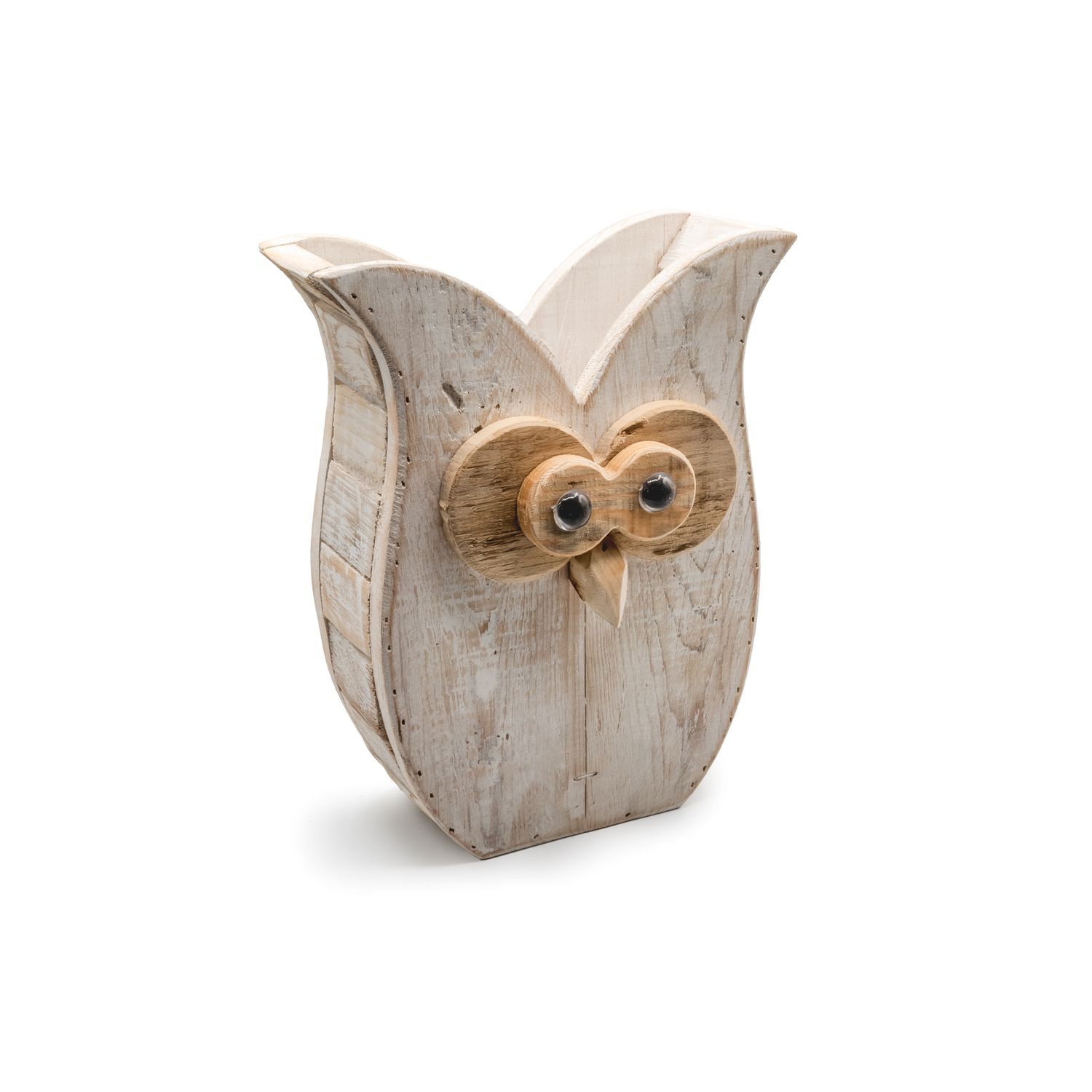 Wood OWL Box - White Lg.