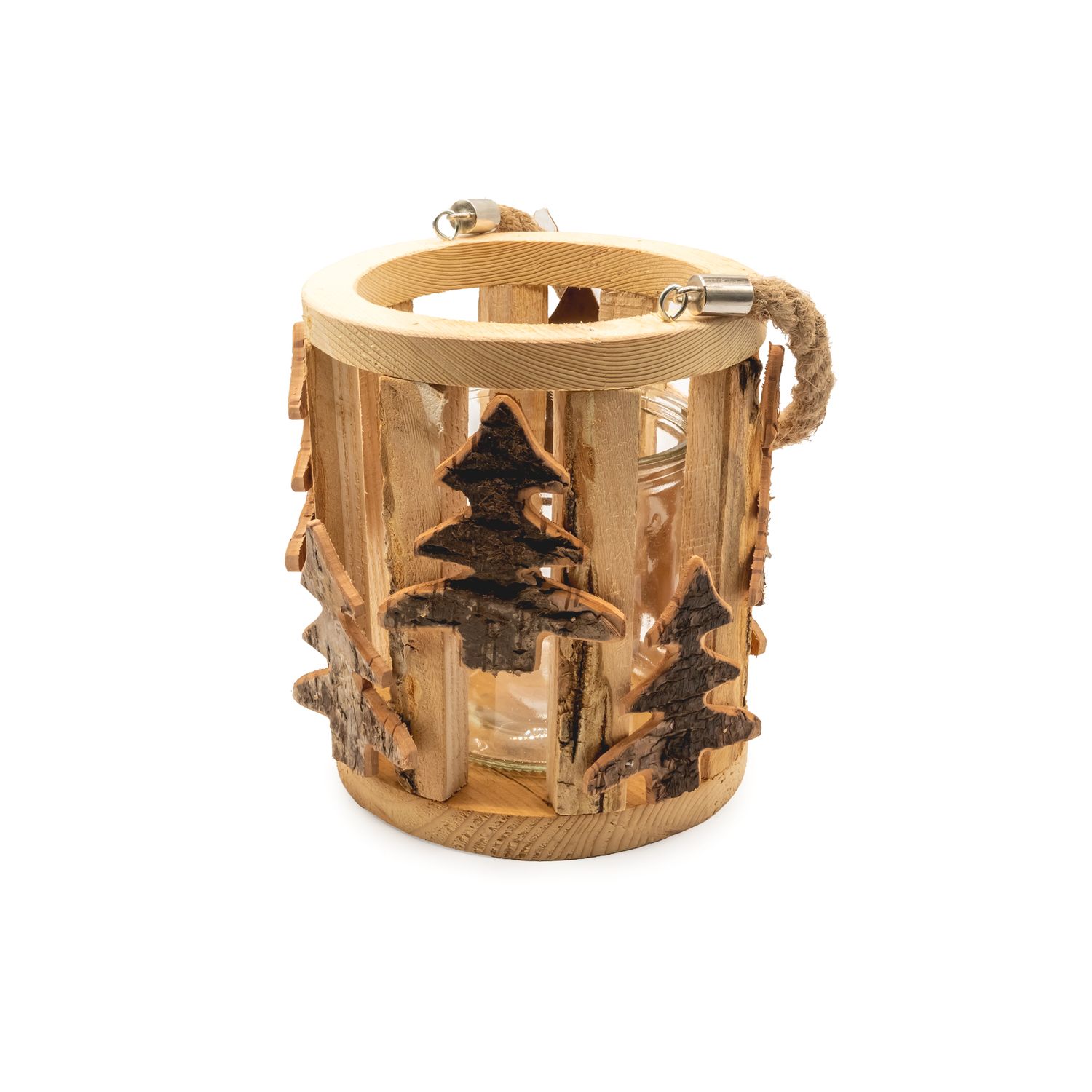 Lantern - Rnd with Bark Tree