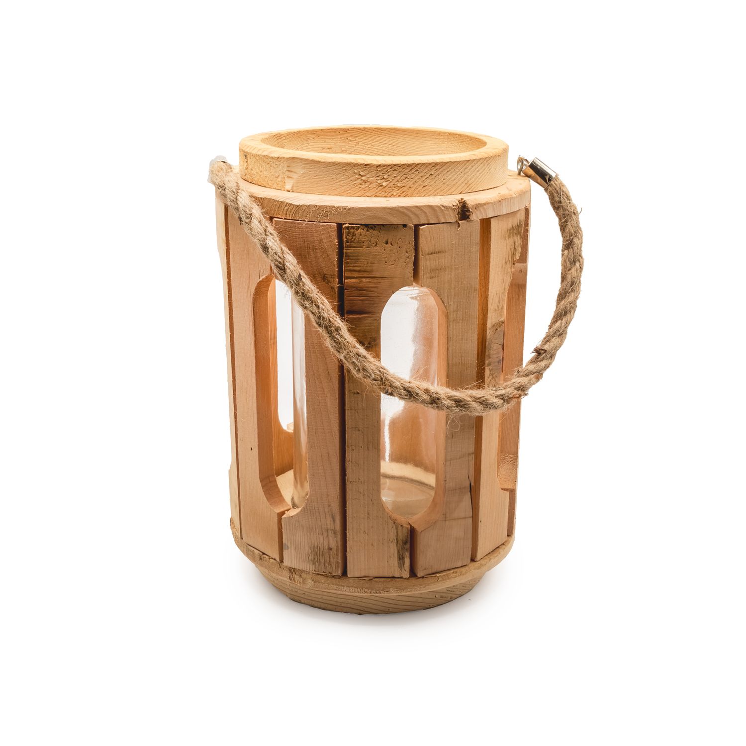 Candle Holder - Round w open slats Lg.