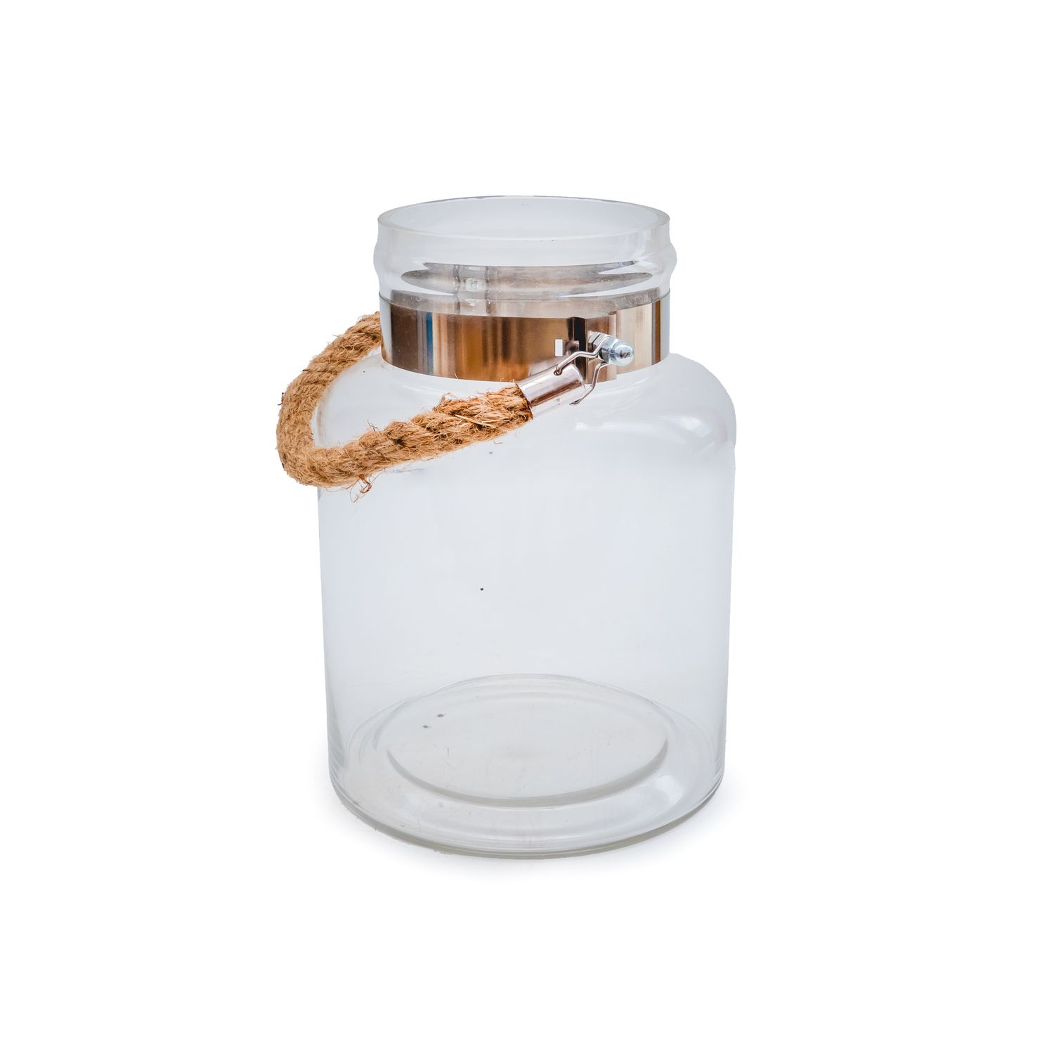 Glass Bottle Jar w/ Rope Handle MED