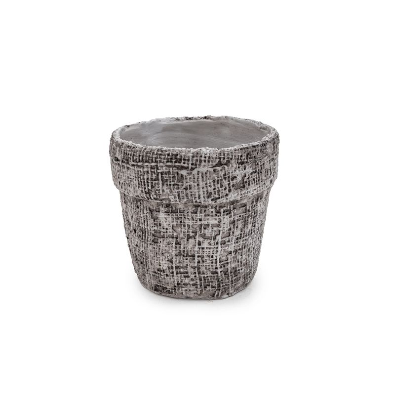 Flower Pot Grey Burlap