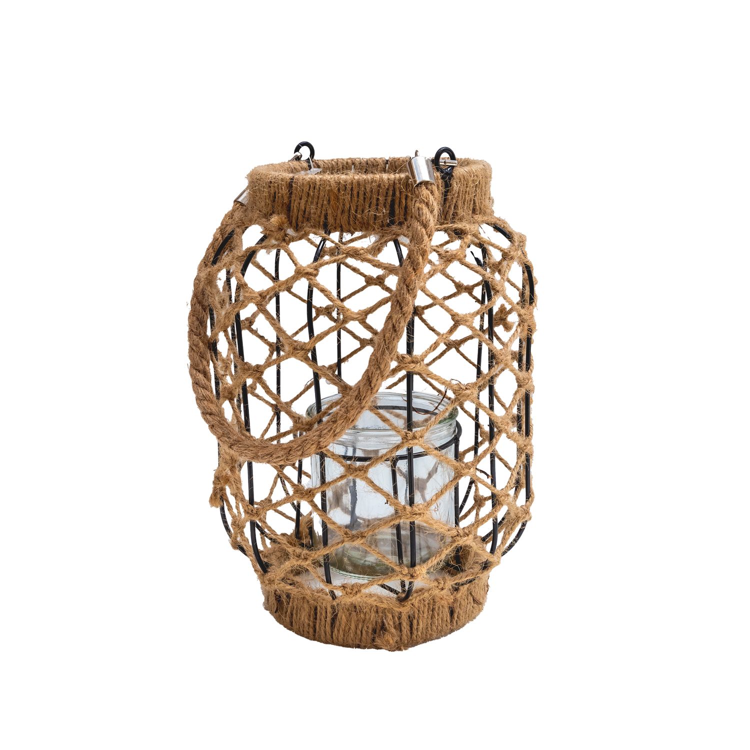 Candle Holder -  Macrame Oblong - Lrg