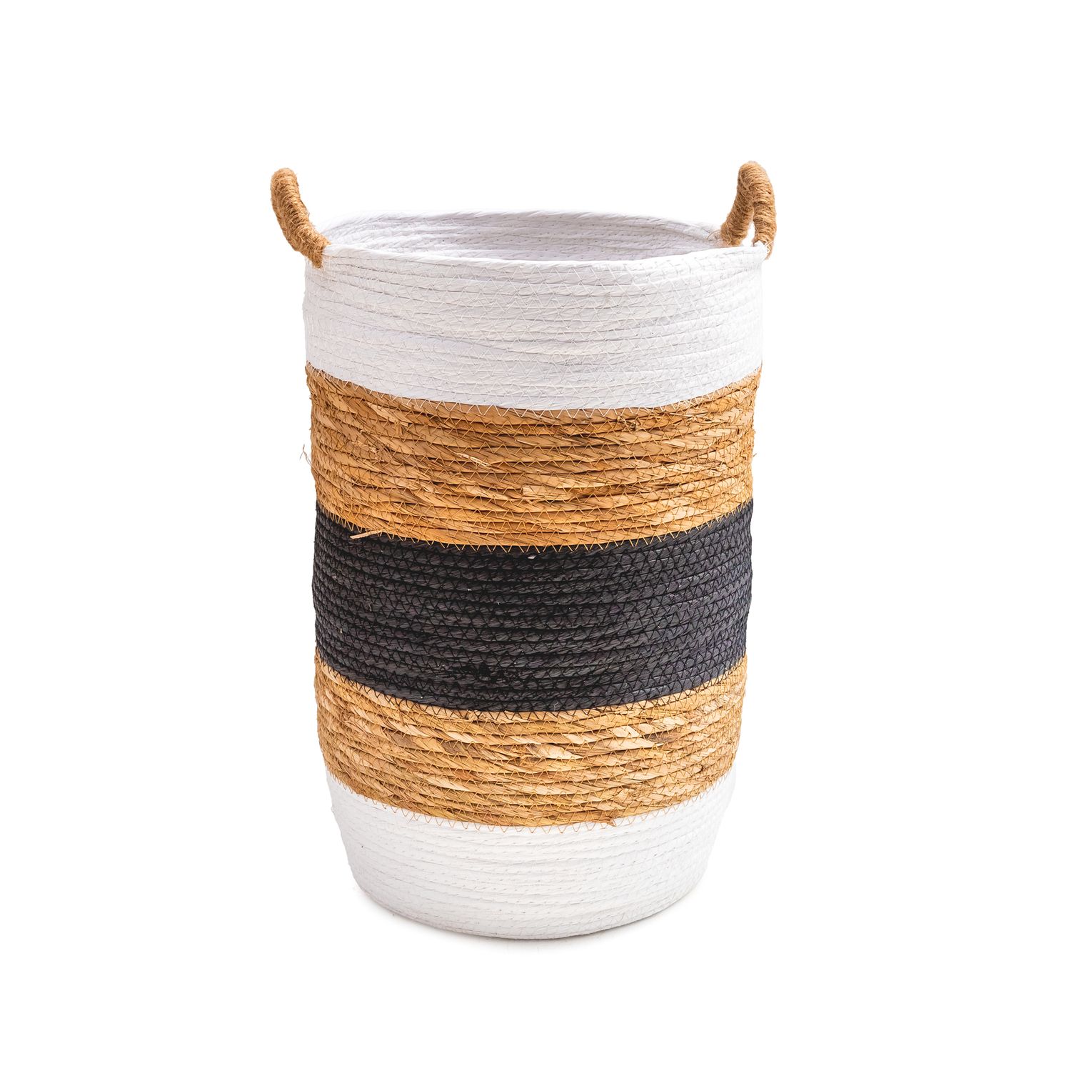 Basket - White, Cream, Brown - med