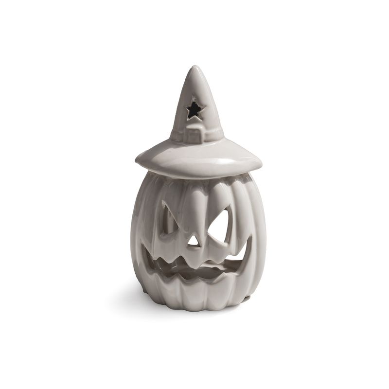 Ceramic White Pumpkin with Hat