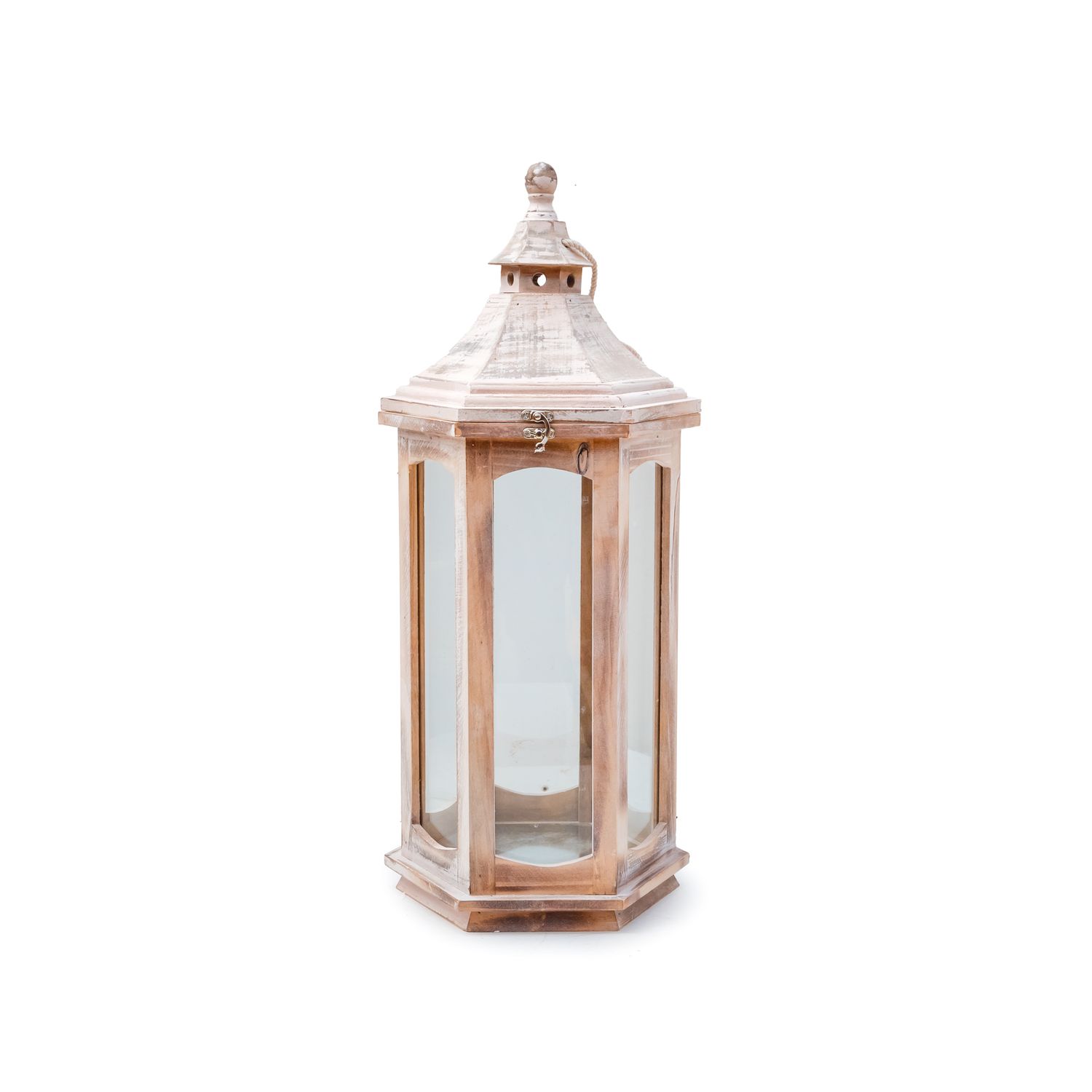 Lantern Modern White Pink Wash MED 28*28*66cm