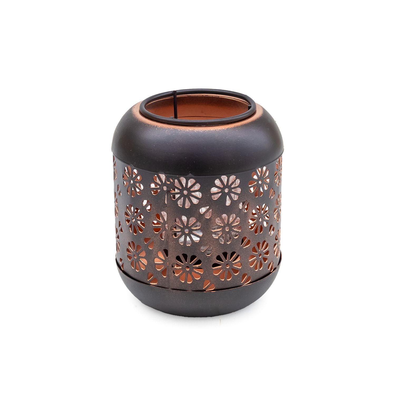 Candle holder Black w/ Daisy Cutout LG