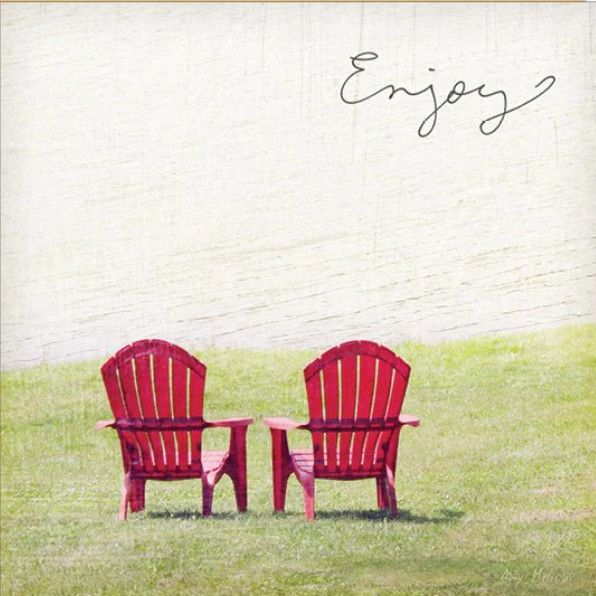 Friendship Card: Enjoy Chairs - blank