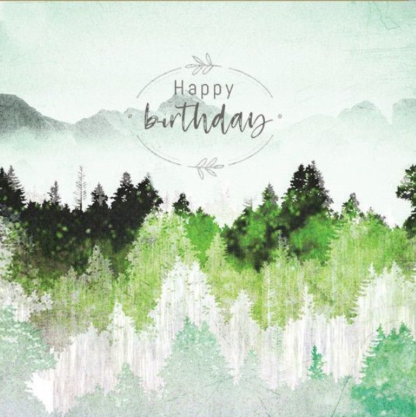 Birthday Card: Mountains Birthday - Blank