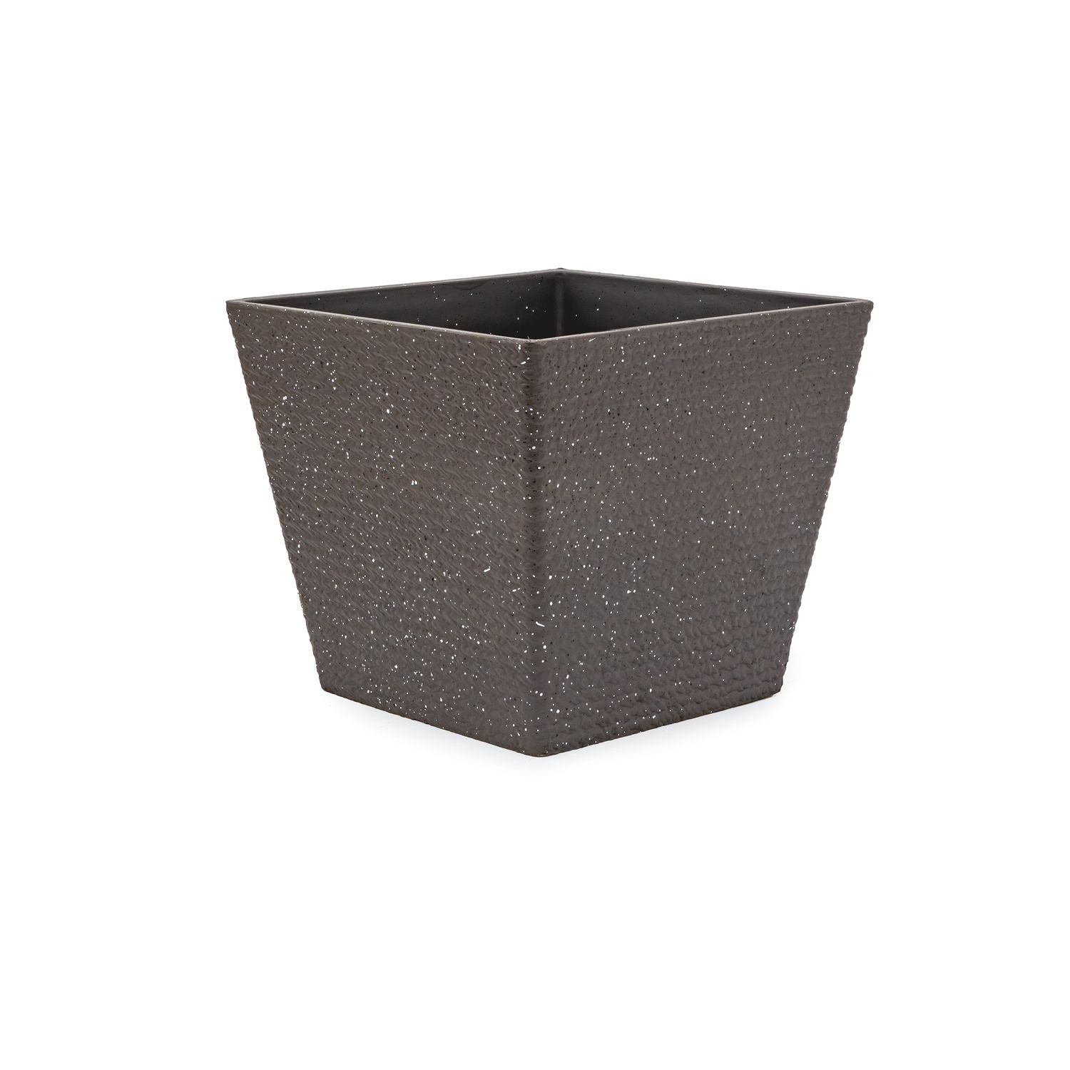 Planter - Square Tappered 12.5&quot;w x 11&quot;h Black