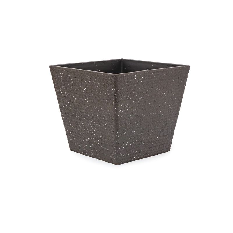 Planter - Square Tappered 12.5&quot;w x 11&quot;h Black
