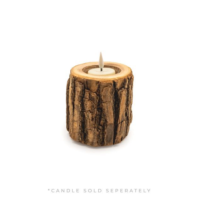 Candle Holder Tealight Bark - med.