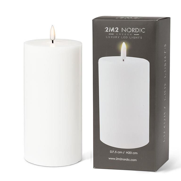 LED Pillar Candle 4 X 8&quot; - white