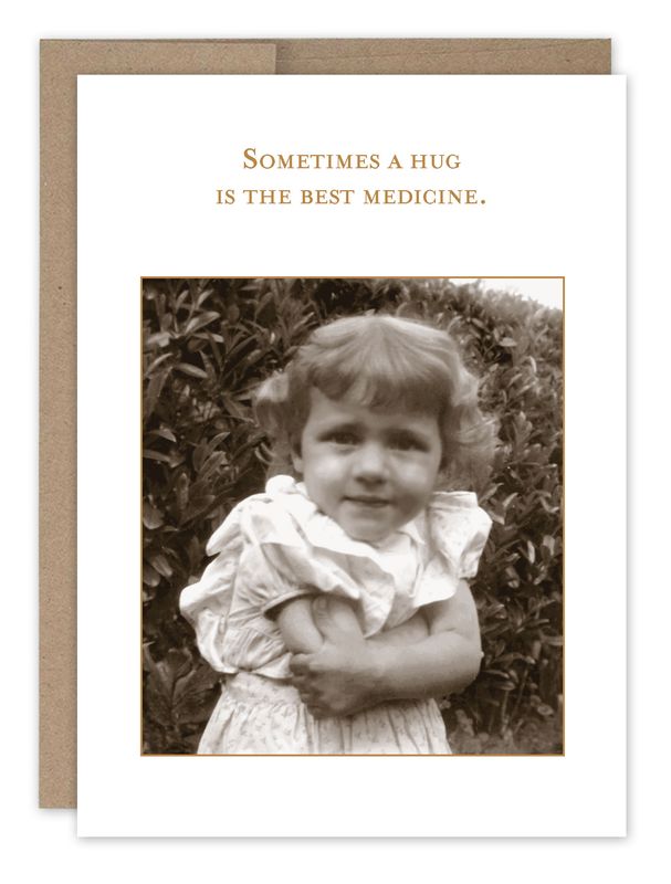 Get Well Card:  Hugs Bet Medicine