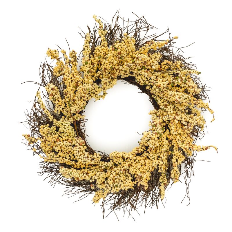 Wreath - White Berry &amp; Twig 15"