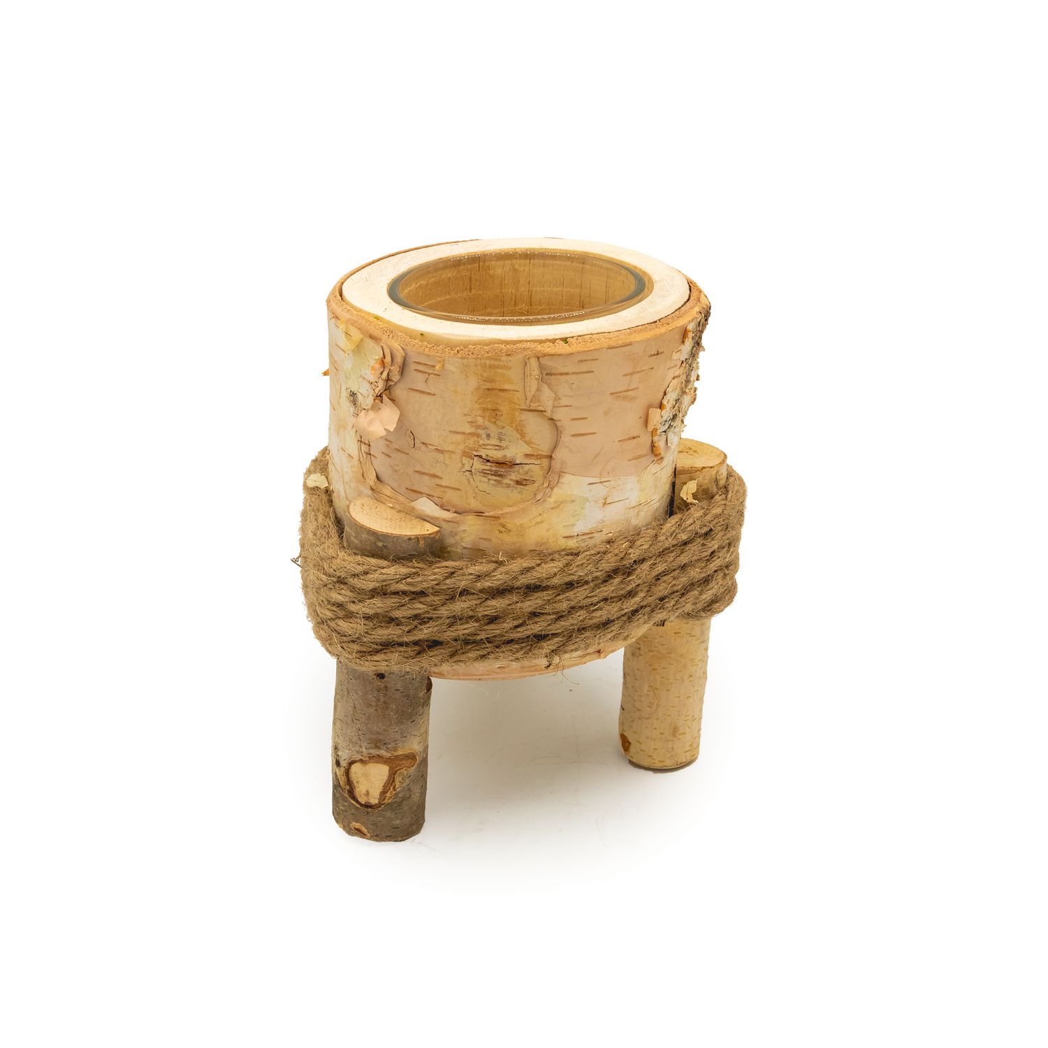 Candle Holder - Birch Pedestal Med.