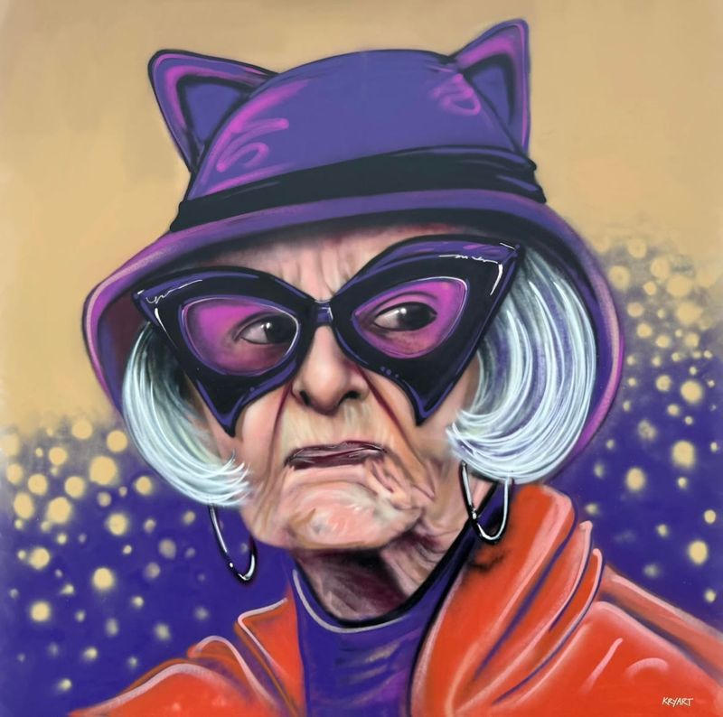 The Cat Lady - Print 12&quot;X12 - Metal Print