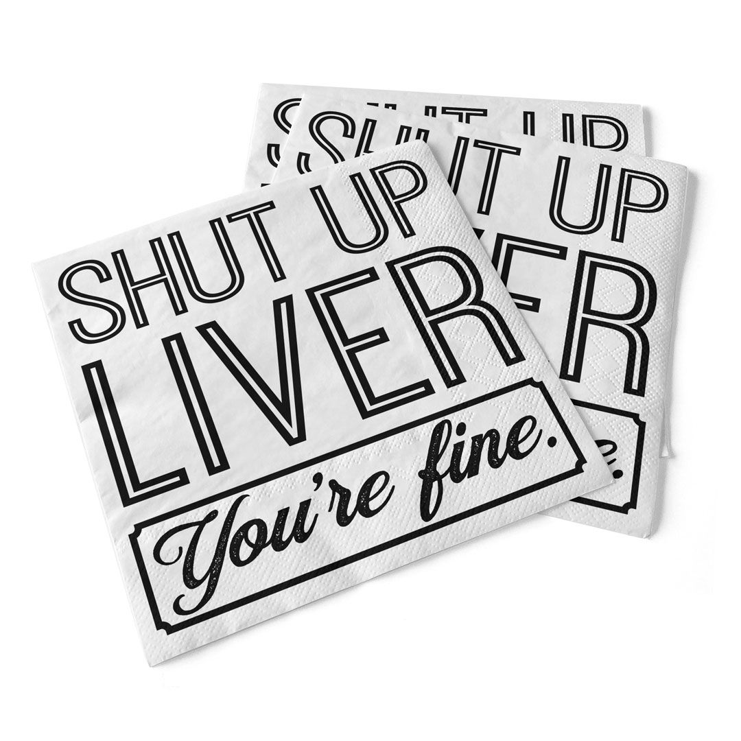 Napkin - Cocktail - Liver You&#39;re Fine