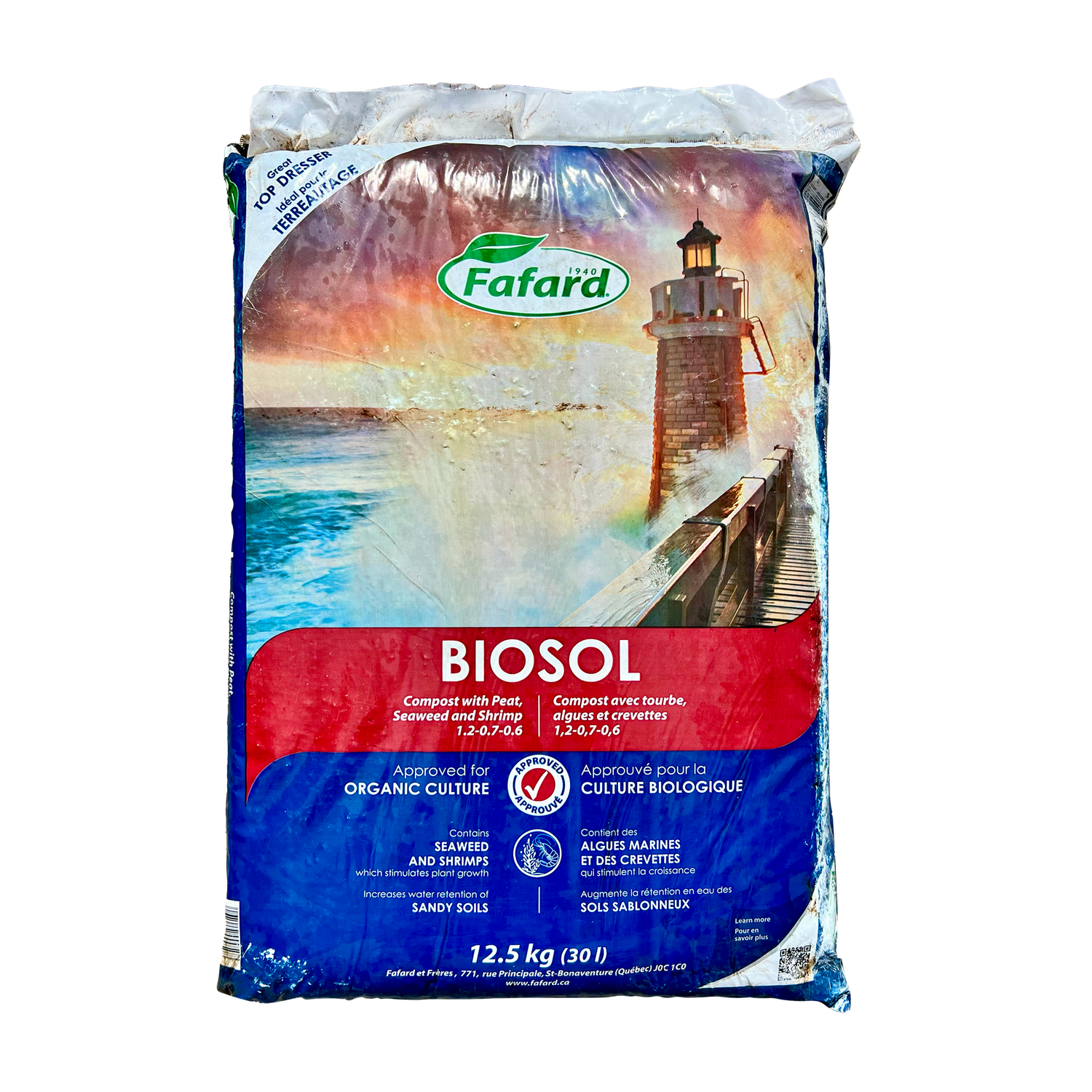 Fafard Biosil ORGANIC compost w Peat, Seaweed &amp; Crustacean 30L