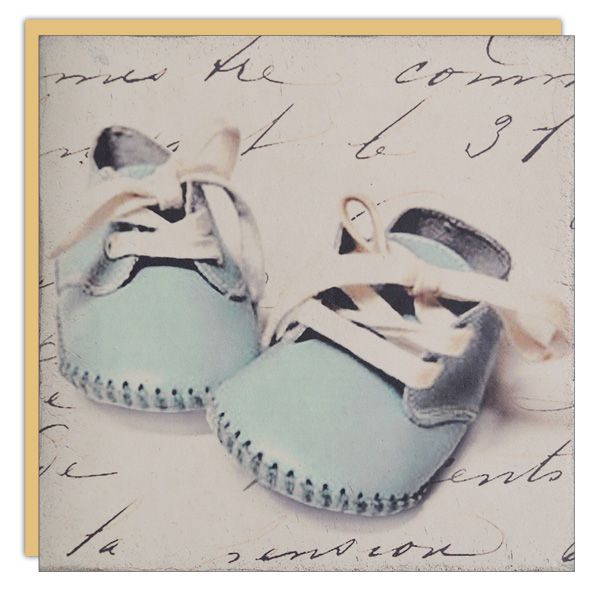 Baby Card: Baby shoes Blue - blank