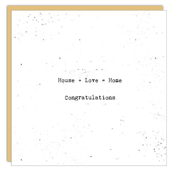 New Home Card: House + Love - blank