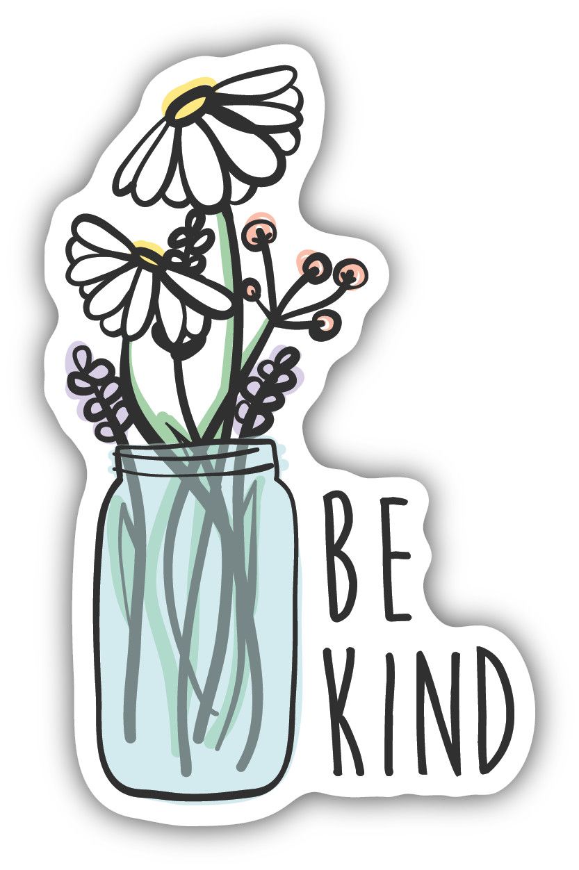 Sticker - Be Kind Wildflower Jar