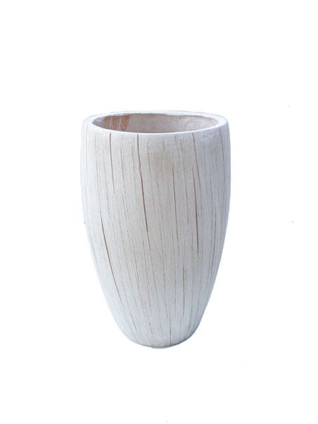 Planter - White Wash Tall, Size: 26x41cm