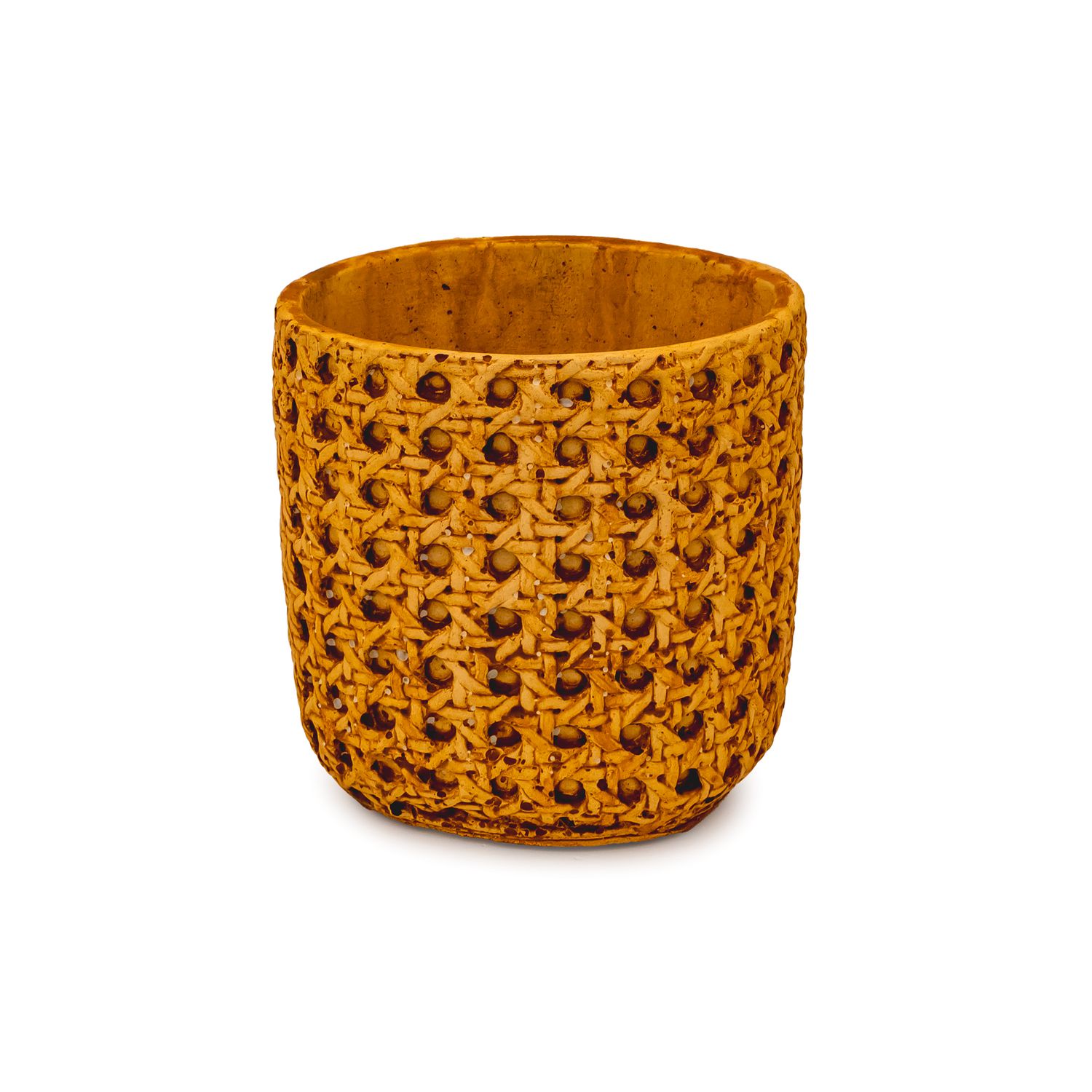 Flower Pot - Clay Round Weave, Size: Small 11cm