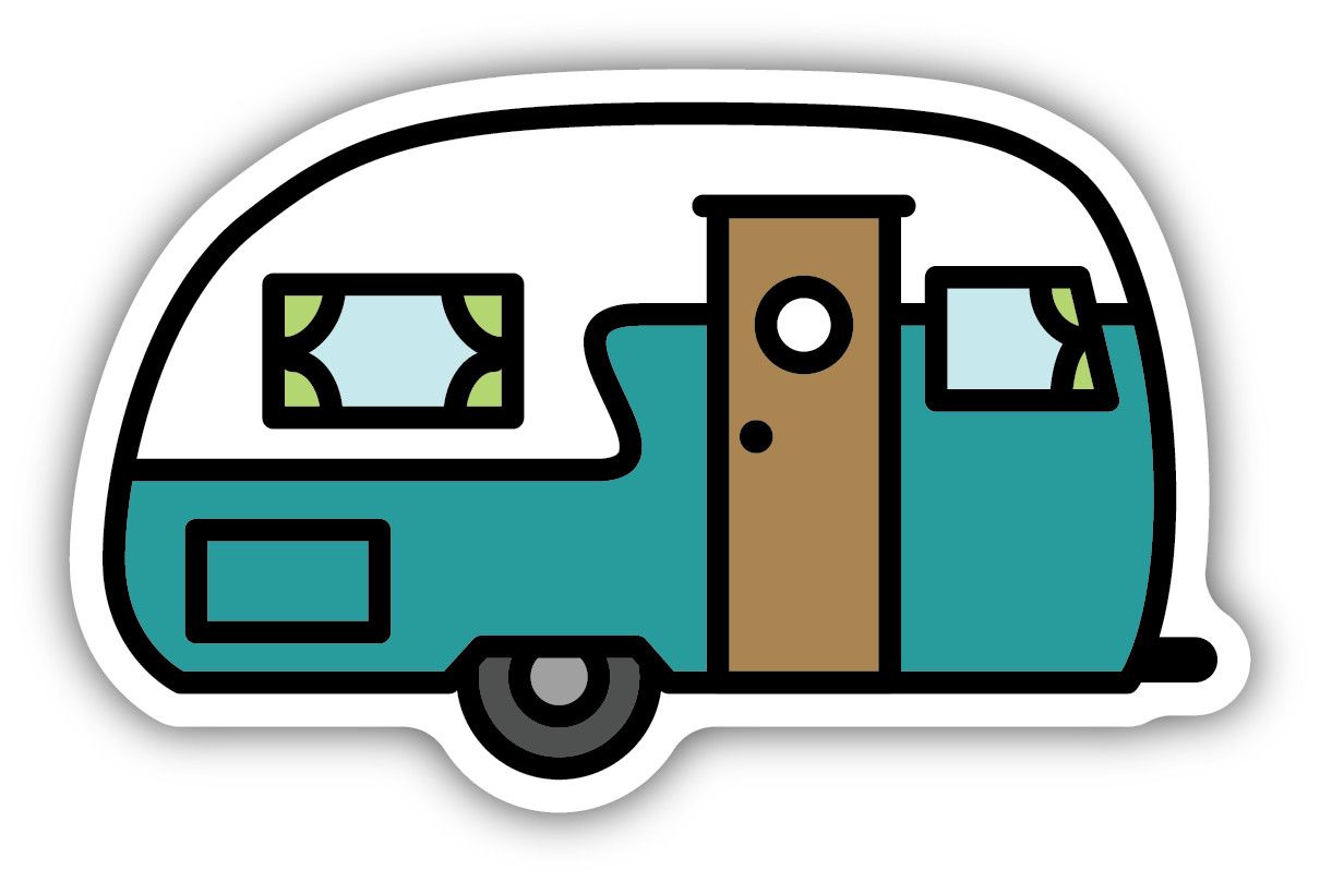 Sticker -, Style: Retro Camper