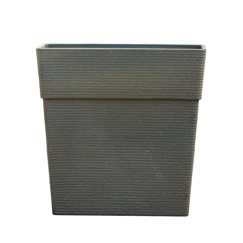 Planter - Traditional Rectangular 23.5&quot;w x 23.5&quot;h Black